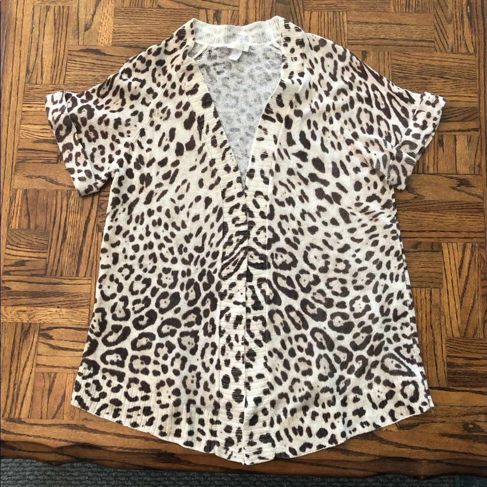 Chico’s Throw Over Light Jacket Brown Tan 3 16